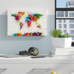 " World Map Paint Drops III " by Michael Tompsett
