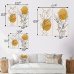 " Yellow Botanical Branch With Leaves I " 2 - Pieces - Image 3