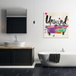 'Unwind Rainbow Colors Icon Bath' Painting Print on Canvas - Image 3