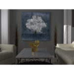 Absolutely One Framed in Blue/GrayBlue Gray White Tree Contemporary Modern' - Wrapped Canvas Graphic Art Print - Image 2