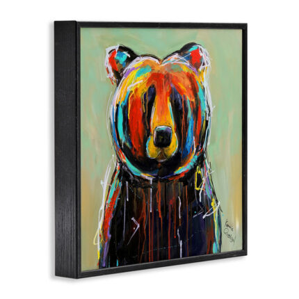 Abstract Colorful Painted Black Bear’ Graphic Art Print - Chic Decora