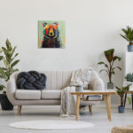 Abstract Colorful Painted Black Bear' Graphic Art Print - Image 3