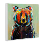 Abstract Colorful Painted Black Bear' Graphic Art Print - Image 2