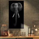 African Elephant portrait in black and white, Elephant wall art photograpy
