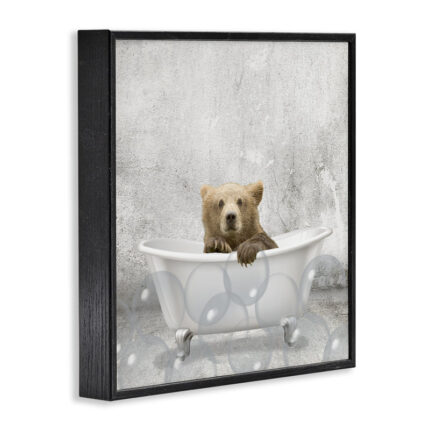Baby Bear Bath Time Cute Animal’ – Graphic Art Print - Chic Decora
