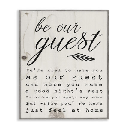 Be Our Guest Poem Cursive’ Graphic Art Print - Chic Decora