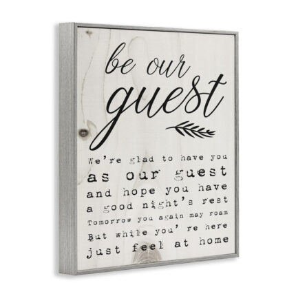 Be Our Guest Poem Cursive’ Graphic Art Print - Chic Decora