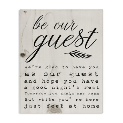 Be Our Guest Poem Cursive’ Graphic Art Print - Chic Decora