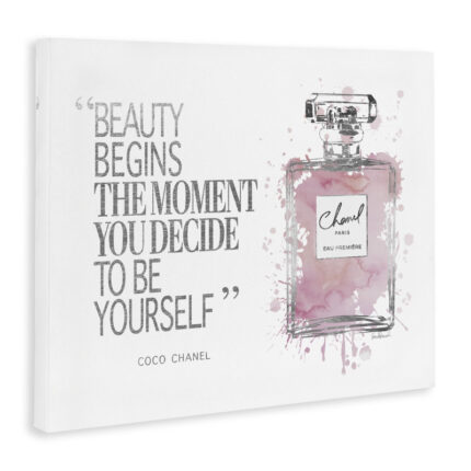 Beauty Begins Fashion Perfume’ Textual Art - Chic Decora