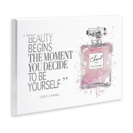 Beauty Begins Fashion Perfume’ Textual Art - Chic Decora