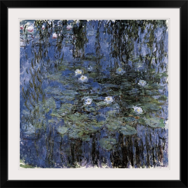 Blue Waterlilies’ by Claude Monet Painting Print - Chic Decora