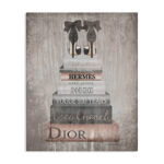 Book Stack Heels Metallic Pink' Graphic Art Print
