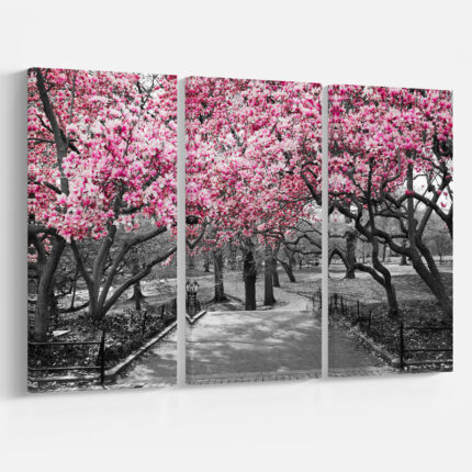 Cherry Blossoms’ Photographic Print Multi-Piece Image on Wrapped Canvas - Chic Decora