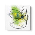 Citron Petals' by Jan Weiss, Green Floral Abstract Fine Art Gallery Canvas Print - Image 2