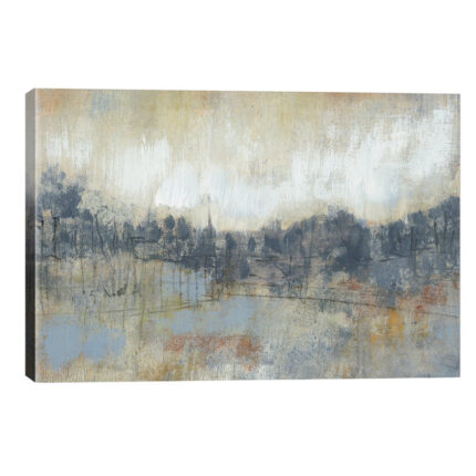 Cool Gray Horizon I’ by Jennifer Goldberger – Wrapped Canvas Painting Print - Chic Decora
