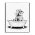 Elephant in a Tub Funny Animal Bathroom' by Rachel Neiman - Drawing Print