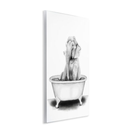Elephant in a Tub Funny Animal Bathroom’ by Rachel Neiman – Drawing Print - Chic Decora
