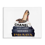 Fashion Book Set Leopard Pumps Heels' Graphic Art Print