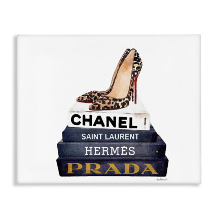 Fashion Book Set Leopard Pumps Heels' Graphic Art Print