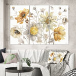 Fields of Gold Watercolor Flower VII' Painting Multi-Piece Image on Canvas