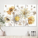 Fields of Gold Watercolor Flower VII' Painting Multi-Piece Image on Canvas - Image 2