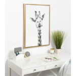 Giraffe Portrait' - Framed Drawing Print on Wrapped Canvas - Image 2