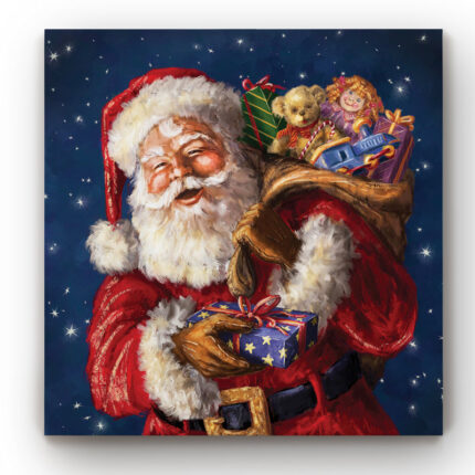 Jolly Old St. Nick’ Wrapped Canvas Graphic Art on Canvas - Chic Decora