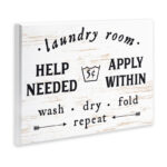 Laundry Room Help Needed Apply Within' - Textual Art Print on Canvas - Image 2