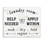 Laundry Room Help Needed Apply Within' - Textual Art Print on Canvas