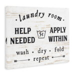 Laundry Room Help Needed Apply Within' - Textual Art Print on Canvas - Image 2