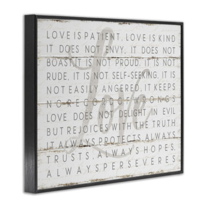 Love Is Patient Planked Look’ by Jennifer Pugh – Graphic Art Print - Chic Decora