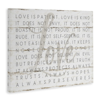 Love Is Patient Planked Look’ by Jennifer Pugh – Graphic Art Print - Chic Decora