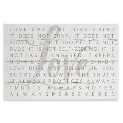 Love Is Patient Planked Look’ by Jennifer Pugh – Graphic Art Print - Chic Decora