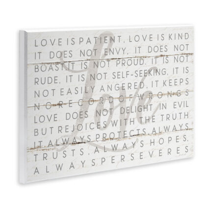 Love Is Patient Planked Look’ by Jennifer Pugh – Graphic Art Print - Chic Decora