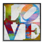 Love Painted Textured Rainbow Typography' Graphic Art Print