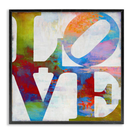 Love Painted Textured Rainbow Typography’ Graphic Art Print - Chic Decora
