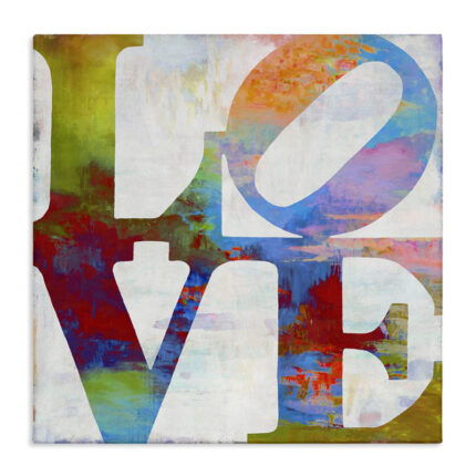 Love Painted Textured Rainbow Typography’ Graphic Art Print - Chic Decora