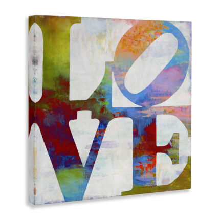 Love Painted Textured Rainbow Typography’ Graphic Art Print - Chic Decora