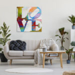 Love Painted Textured Rainbow Typography' Graphic Art Print - Image 3