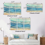 Ocean Mineral Waves' Painting Multi-Piece Image on Canvas - Image 3