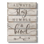 Pallet Sign 'Humble'' - Textual Art Print on Wood