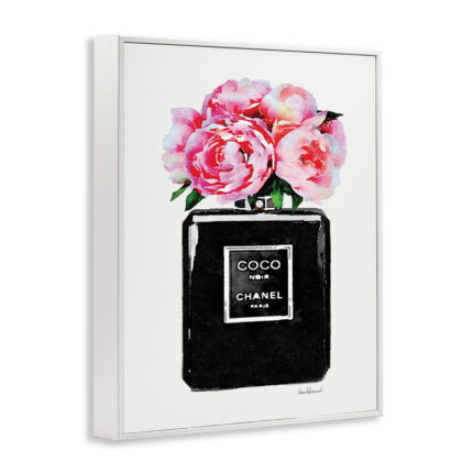 Perfume Bottle Flower Peony’ Graphic Art Print - Chic Decora