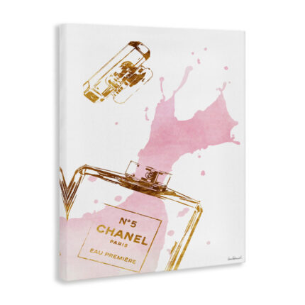 Perfume Bottle Splash’ Graphic Art Print - Chic Decora
