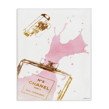 Perfume Bottle Splash’ Graphic Art Print - Chic Decora