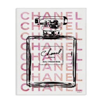 Perfume Bottle with Words’ Graphic Art Print - Chic Decora