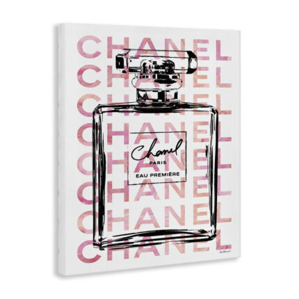 Perfume Bottle with Words’ Graphic Art Print - Chic Decora