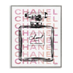 Perfume Bottle with Words' Graphic Art Print