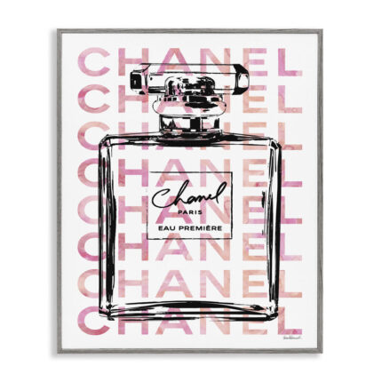 Perfume Bottle with Words’ Graphic Art Print - Chic Decora