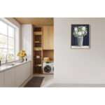 Punched Tin White Floral' by Cindy Jacobs, White & Blue Floral Fine Art Gallery Canvas Print