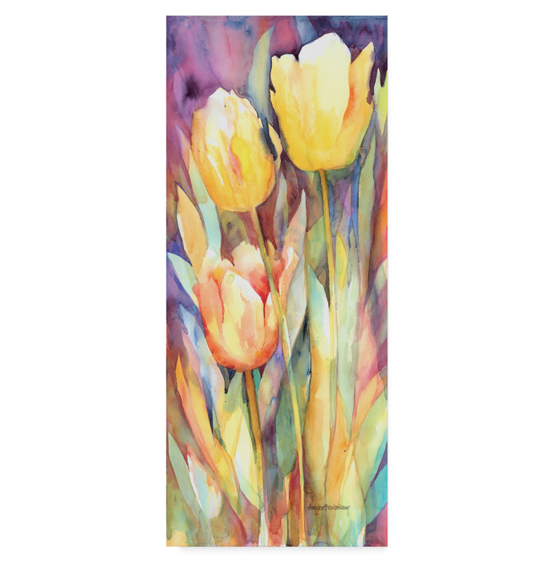 Tall Blondes' Watercolor Painting Print on Wrapped Canvas